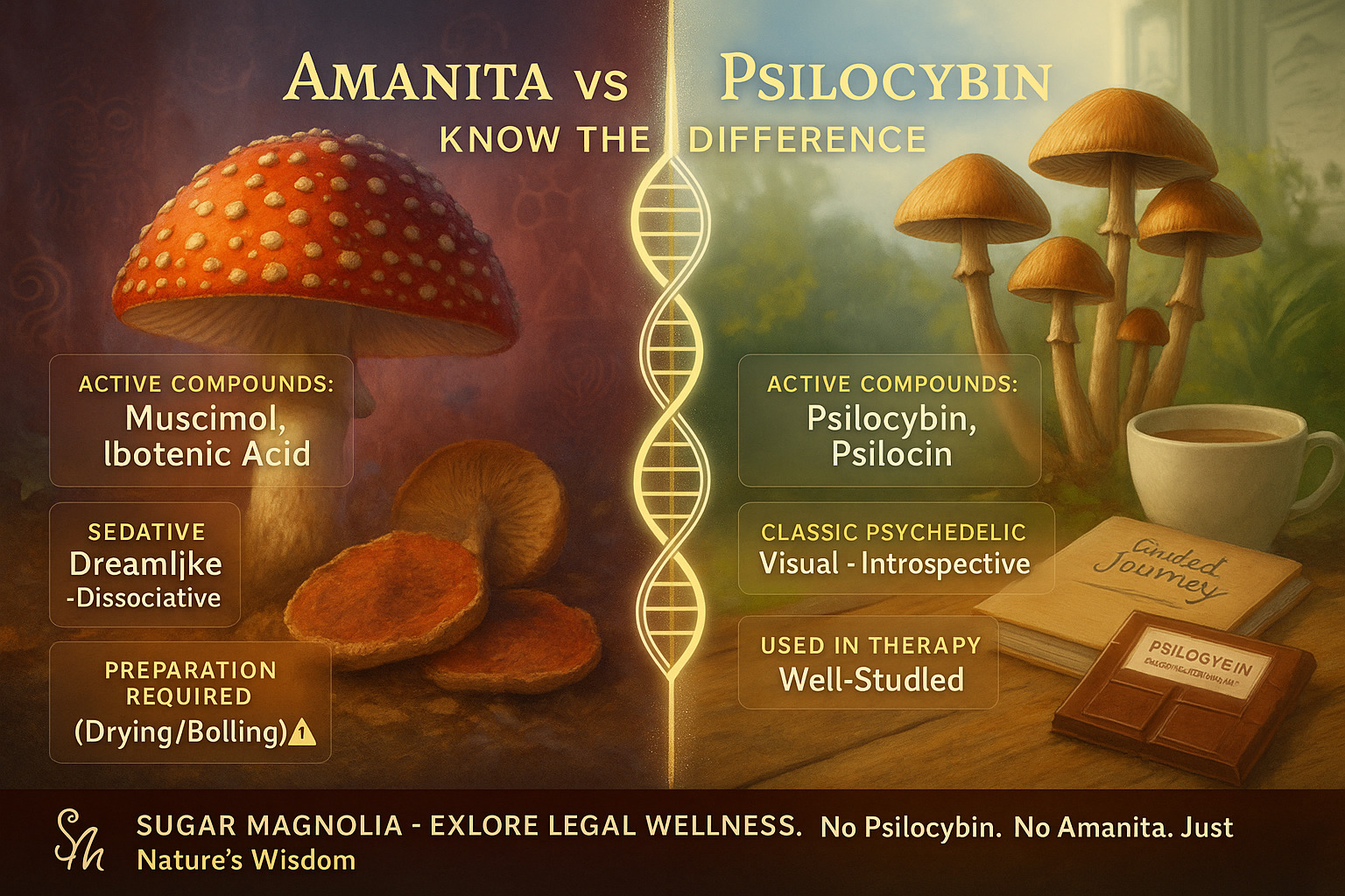 Amanita Muscaria vs Psilocybin: Understanding the True Differences Between "Magic" Mushrooms